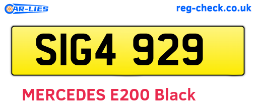 SIG4929 are the vehicle registration plates.