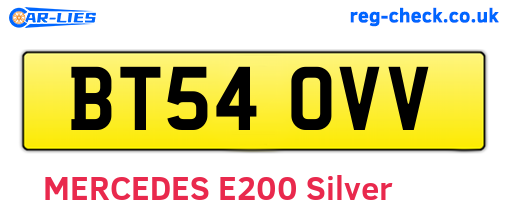 BT54OVV are the vehicle registration plates.