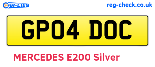 GP04DOC are the vehicle registration plates.