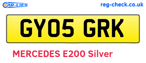 GY05GRK are the vehicle registration plates.