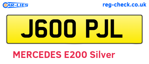 J600PJL are the vehicle registration plates.