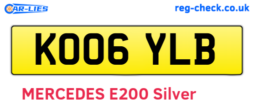 KO06YLB are the vehicle registration plates.