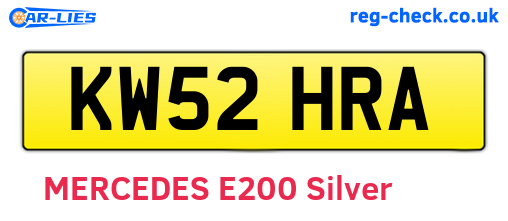 KW52HRA are the vehicle registration plates.