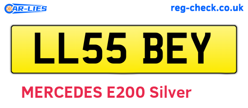 LL55BEY are the vehicle registration plates.