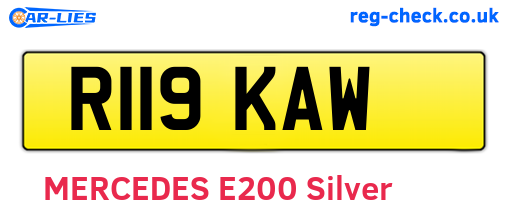 R119KAW are the vehicle registration plates.