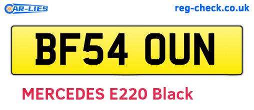 BF54OUN are the vehicle registration plates.