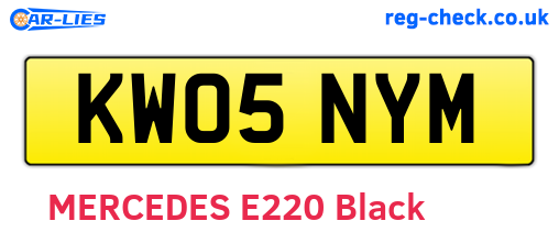 KW05NYM are the vehicle registration plates.