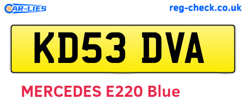 KD53DVA are the vehicle registration plates.