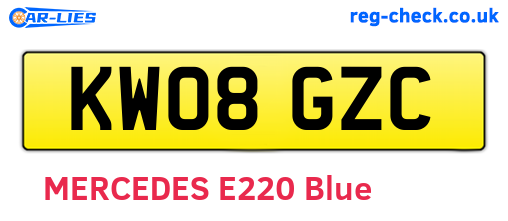 KW08GZC are the vehicle registration plates.