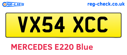 VX54XCC are the vehicle registration plates.