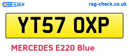 YT57OXP are the vehicle registration plates.