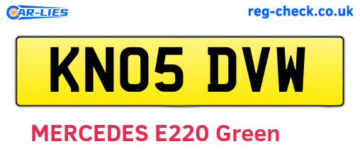 KN05DVW are the vehicle registration plates.