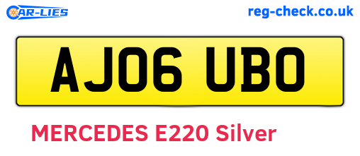 AJ06UBO are the vehicle registration plates.