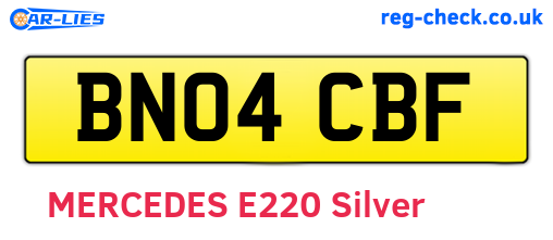 BN04CBF are the vehicle registration plates.