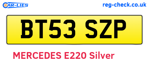 BT53SZP are the vehicle registration plates.