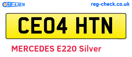 CE04HTN are the vehicle registration plates.