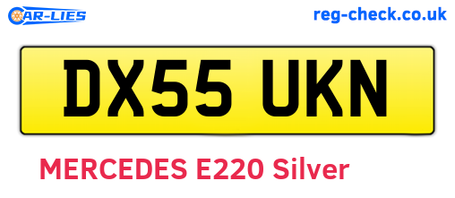 DX55UKN are the vehicle registration plates.