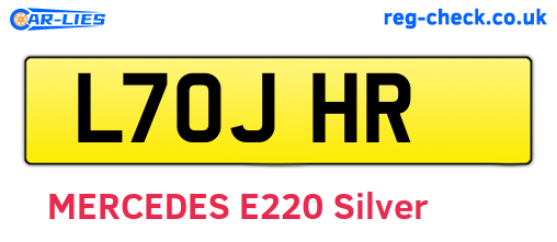 L70JHR are the vehicle registration plates.