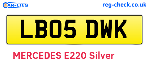 LB05DWK are the vehicle registration plates.