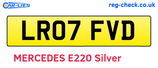 LR07FVD are the vehicle registration plates.