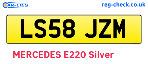LS58JZM are the vehicle registration plates.