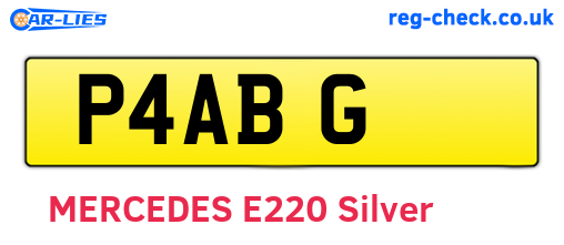 P4ABG are the vehicle registration plates.