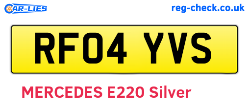 RF04YVS are the vehicle registration plates.