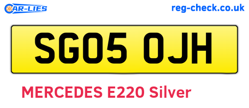 SG05OJH are the vehicle registration plates.