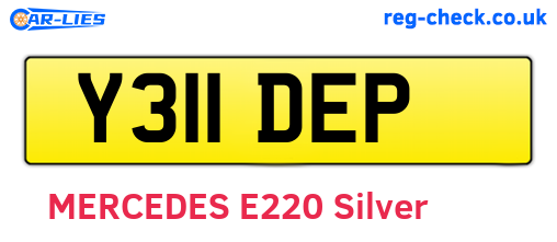 Y311DEP are the vehicle registration plates.