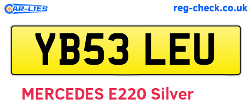 YB53LEU are the vehicle registration plates.