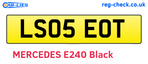 LS05EOT are the vehicle registration plates.