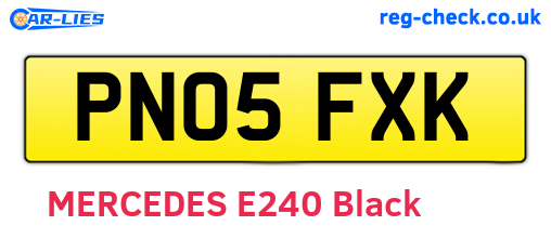 PN05FXK are the vehicle registration plates.