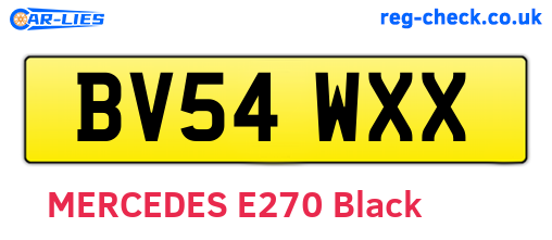 BV54WXX are the vehicle registration plates.