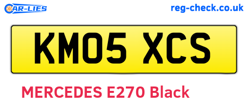 KM05XCS are the vehicle registration plates.