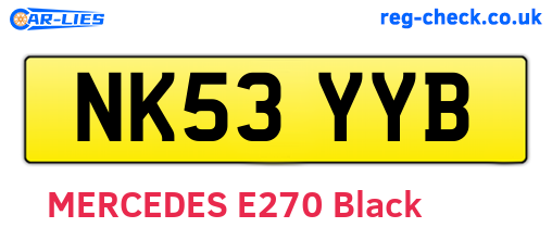 NK53YYB are the vehicle registration plates.