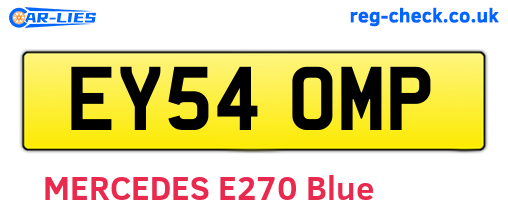 EY54OMP are the vehicle registration plates.