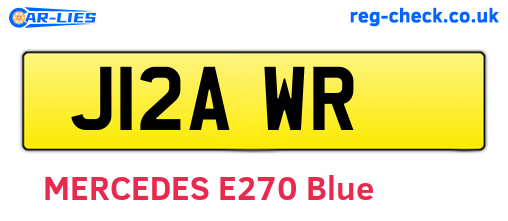 J12AWR are the vehicle registration plates.