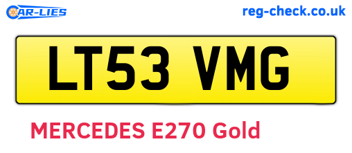 LT53VMG are the vehicle registration plates.