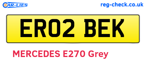 ER02BEK are the vehicle registration plates.