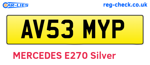 AV53MYP are the vehicle registration plates.