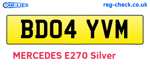 BD04YVM are the vehicle registration plates.