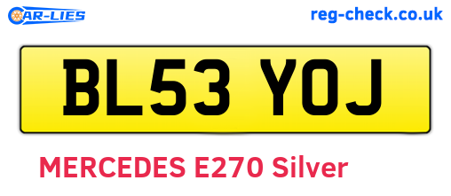 BL53YOJ are the vehicle registration plates.