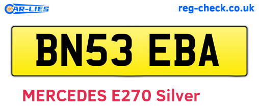 BN53EBA are the vehicle registration plates.