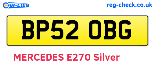 BP52OBG are the vehicle registration plates.