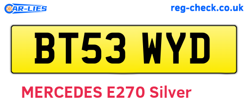 BT53WYD are the vehicle registration plates.