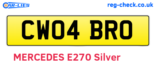 CW04BRO are the vehicle registration plates.