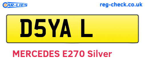D5YAL are the vehicle registration plates.