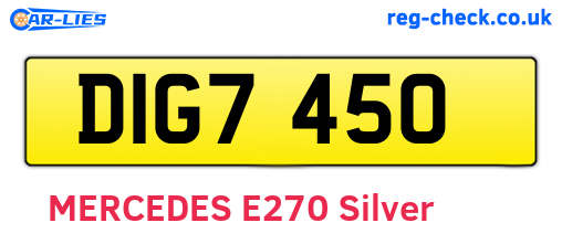 DIG7450 are the vehicle registration plates.
