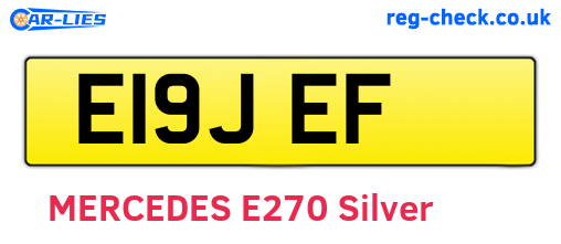 E19JEF are the vehicle registration plates.