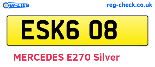 ESK608 are the vehicle registration plates.